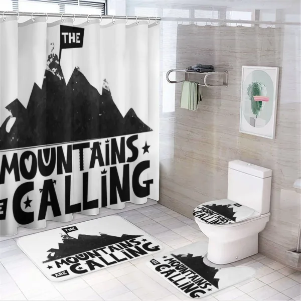 Scandinavian Style Elements on a shower curtain