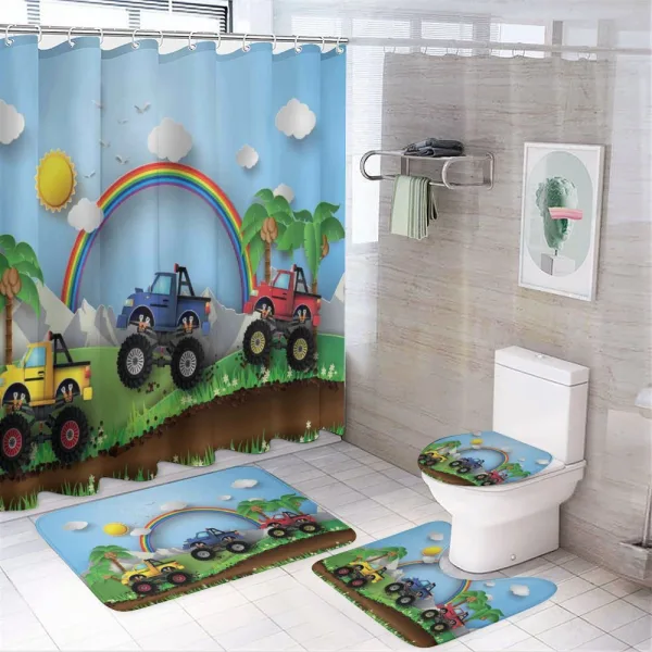 Skid Trail Race on a shower curtain