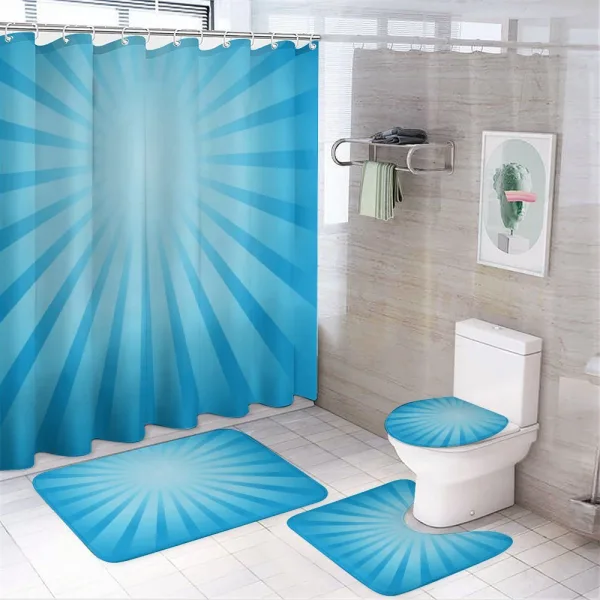 Sun Ray Style Retro Radiate on a shower curtain