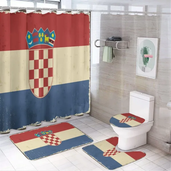 Vintage Look National Flag on a shower curtain