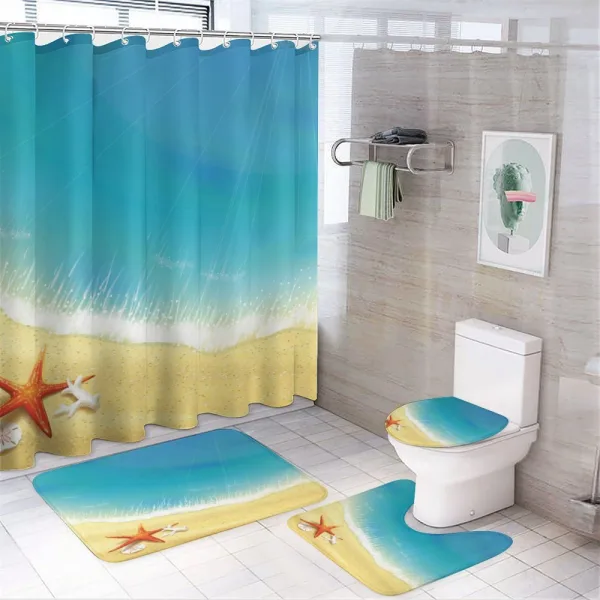 Waves on Beach on a shower curtain