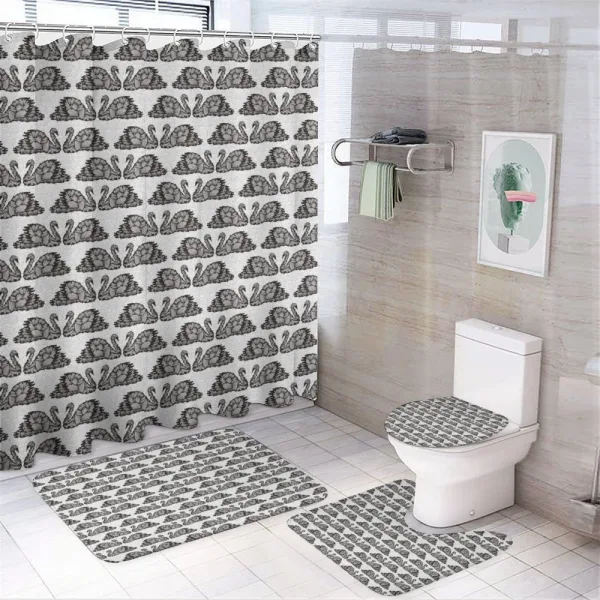 Abstract Wings on a shower curtain