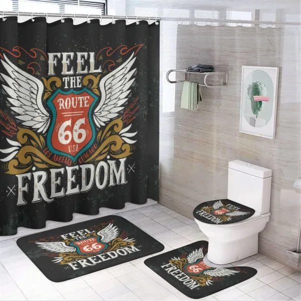 Biker Motto Words on a shower curtain