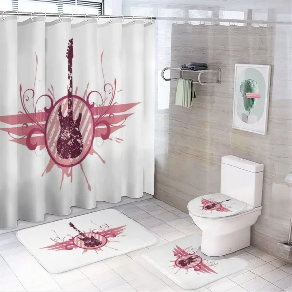 Grunge Circular Frame on a shower curtain