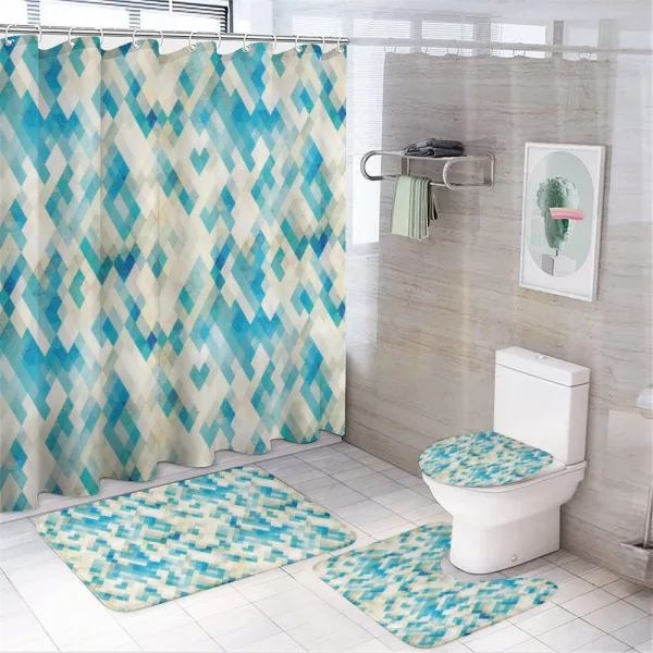 Hexagonal Abstract Grunge on a shower curtain