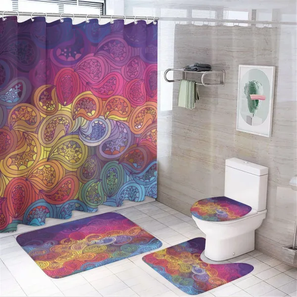 Leaf Shaped Wavy Boho on a shower curtain