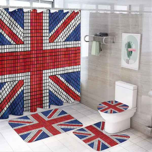 Mosaic British Flag on a shower curtain