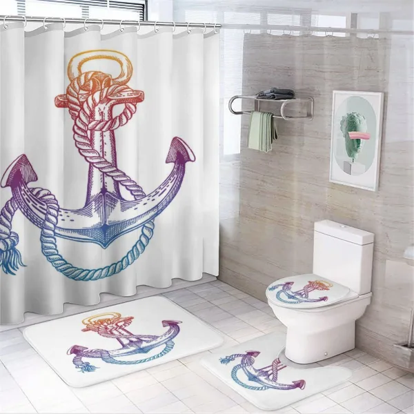 Ombre Anchor Rope on a shower curtain