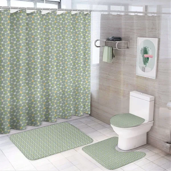 Pastel Overlapping Ovals on a shower curtain