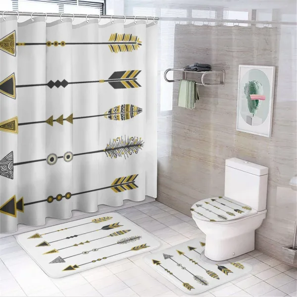 Retro Elements on a shower curtain