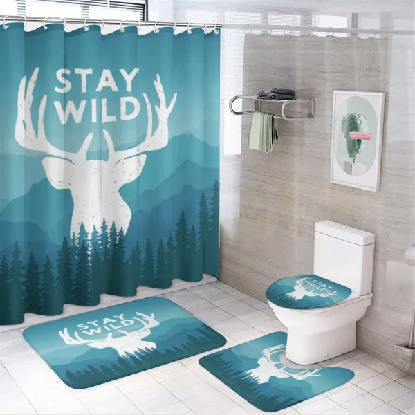Scenic Wild Forest on a shower curtain