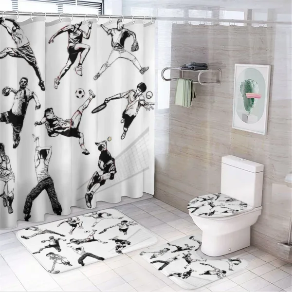 Various Sports Athletes on a shower curtain