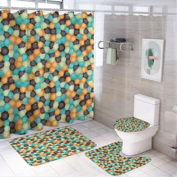 Vibrant Toned Circles on a shower curtain