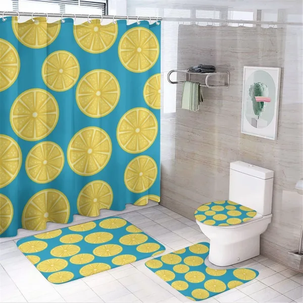 Vivid Citrus Slices Art on a shower curtain