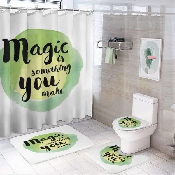 Watercolor Inspirational Art on a shower curtain
