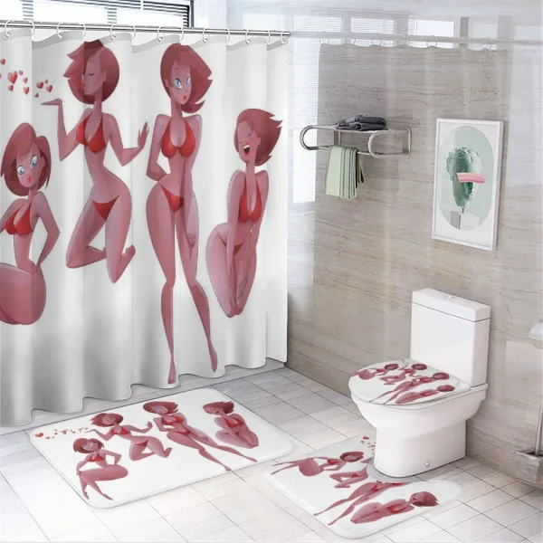 Woman in Swimwear Graphic on a shower curtain