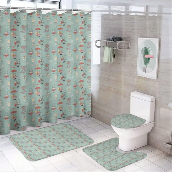 Animals in Winter Doodle on a shower curtain