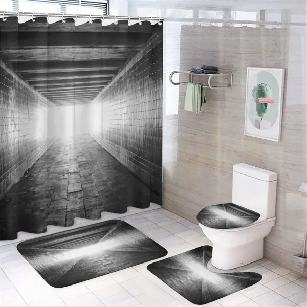 Dark Nİght Tunnel on a shower curtain