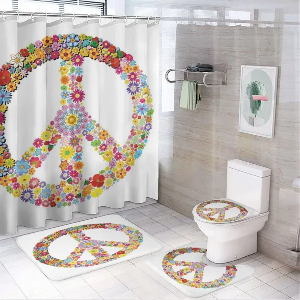 Floral Peace on a shower curtain