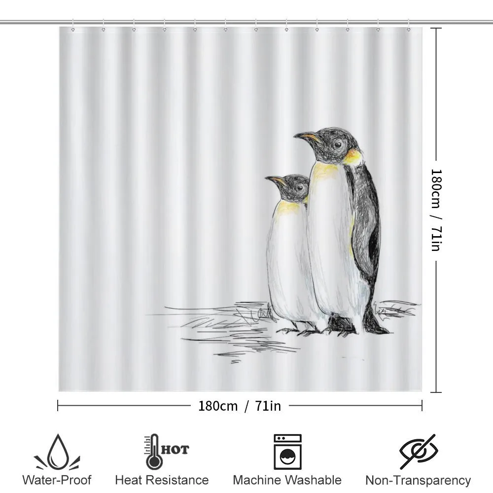 Hand Drawn Penguins Art — Detail 2