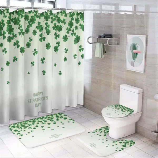 Happy St Patrick's Day Luck on a shower curtain