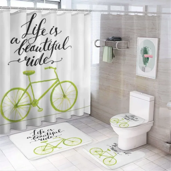 Life is a Bike Ride on a shower curtain
