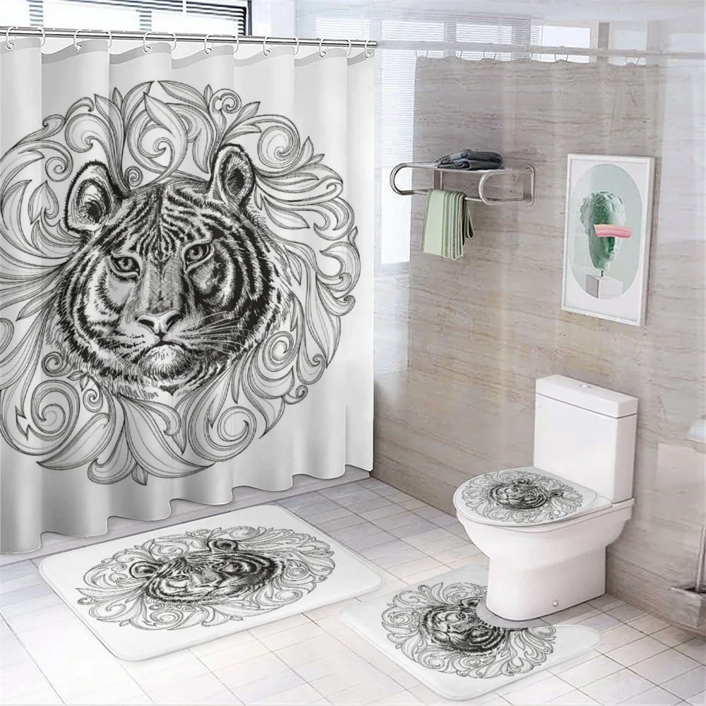 Monochrome Feline Leaves — Your design