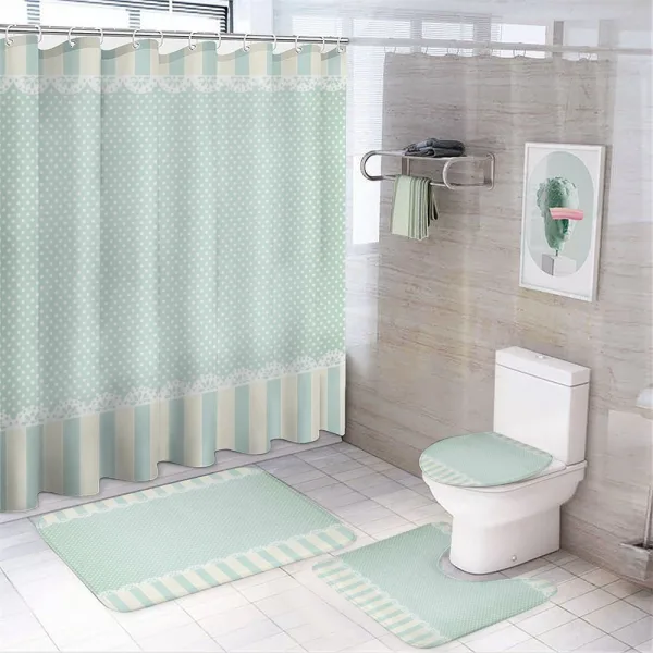 Ornaments and Dots on a shower curtain