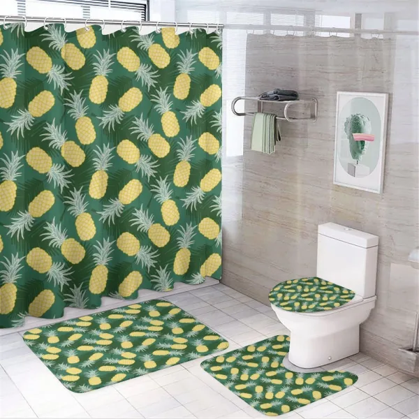 Palm Leaves Pineapples on a shower curtain