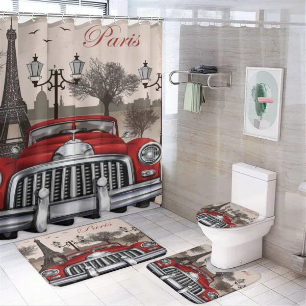 Parisian City Scenery on a shower curtain