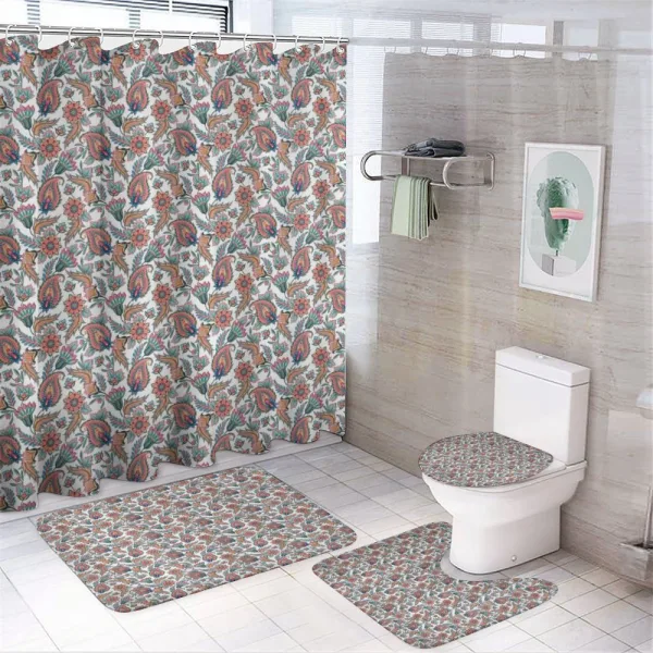 Pattern Floral on a shower curtain