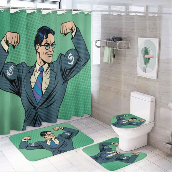 Pop Art Retro Man on a shower curtain