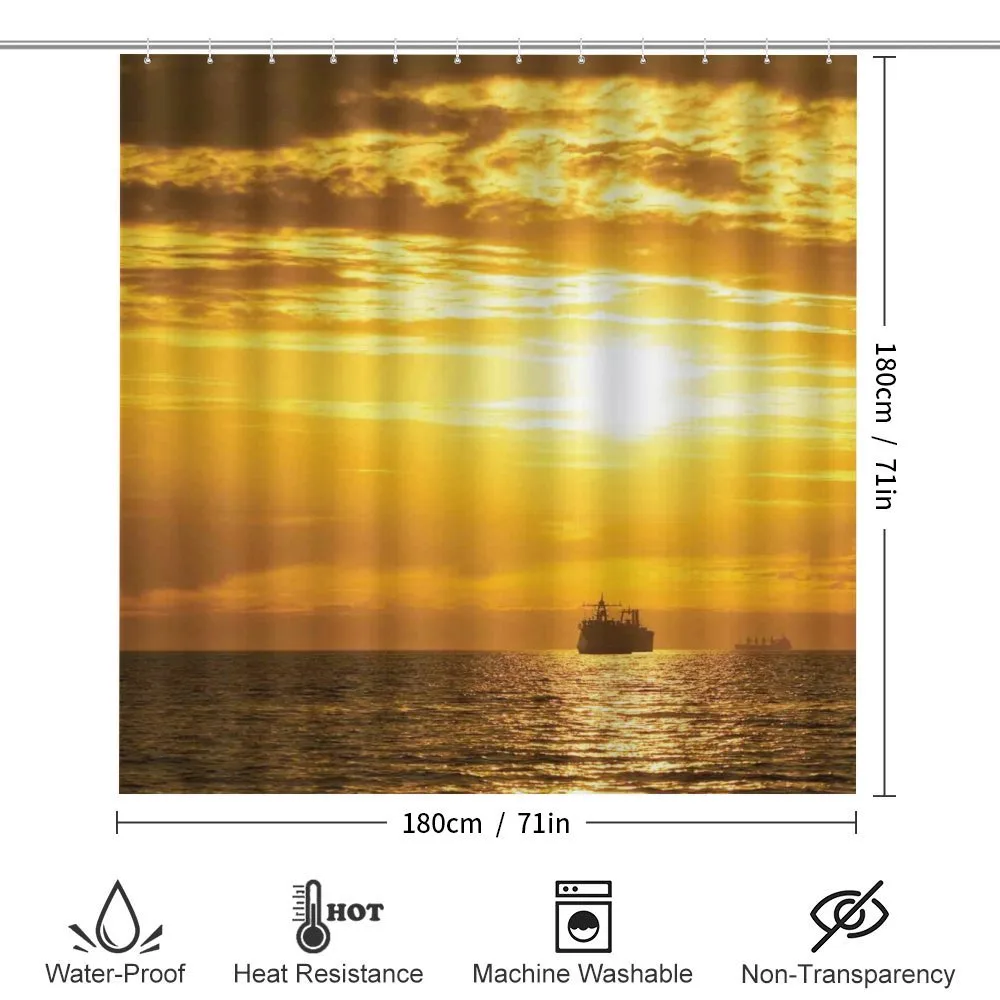 Ship on Ocean Sunrise — Detail 2