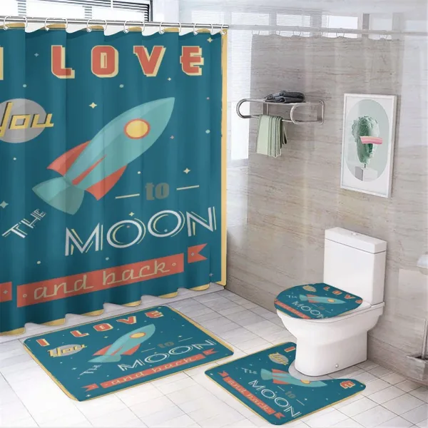Spaceship Galaxy on a shower curtain