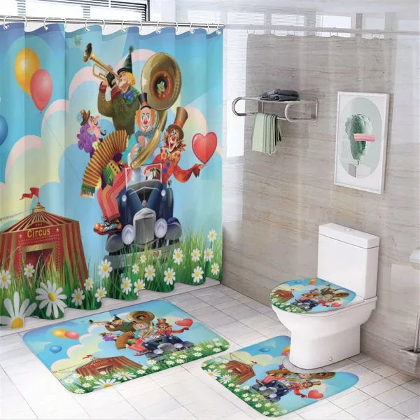 Vintage Car Circus on a shower curtain