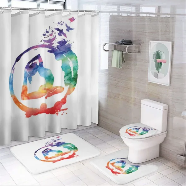 Watercolors Birds Music on a shower curtain