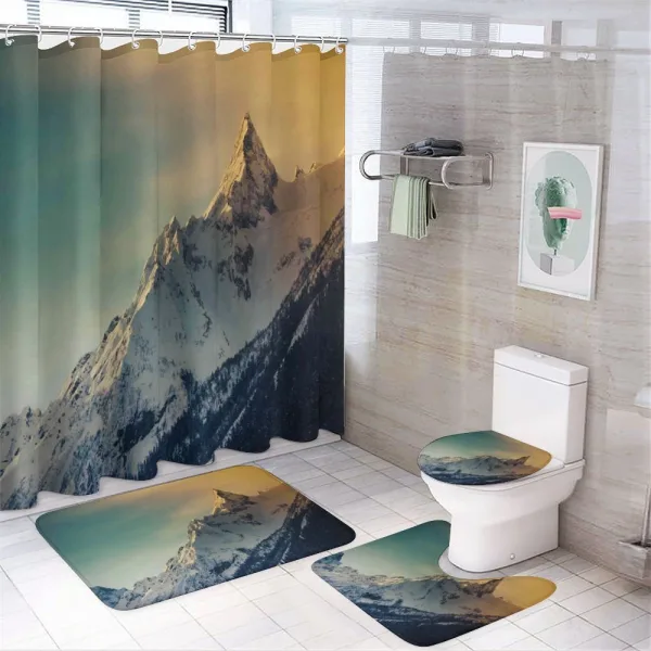 Winter Landscape Panorama on a shower curtain