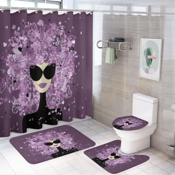 Woman Hearted Hairstyle on a shower curtain