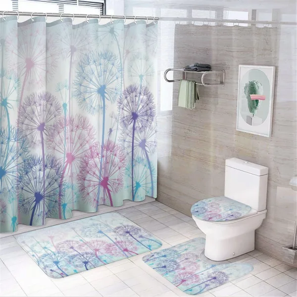 Abstract Flora Design on a shower curtain