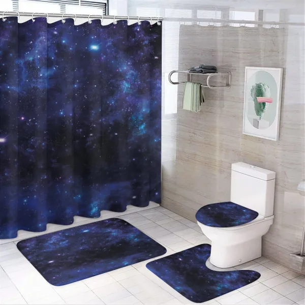 Abstract Stars and Nebula on a shower curtain