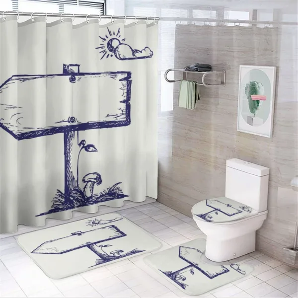 Arrow Board Sun Cloud on a shower curtain