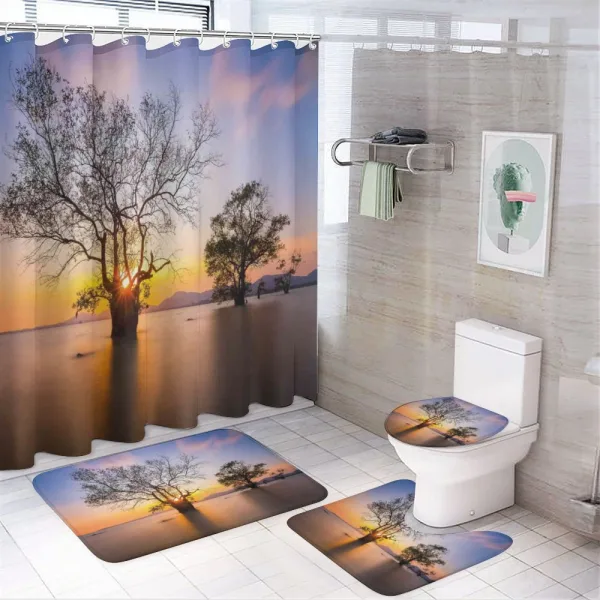 Autumn Trees View Habitat on a shower curtain