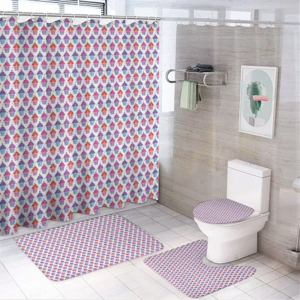 Baked Goodies Love on a shower curtain
