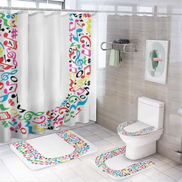Colorful U ABC Pattern on a shower curtain