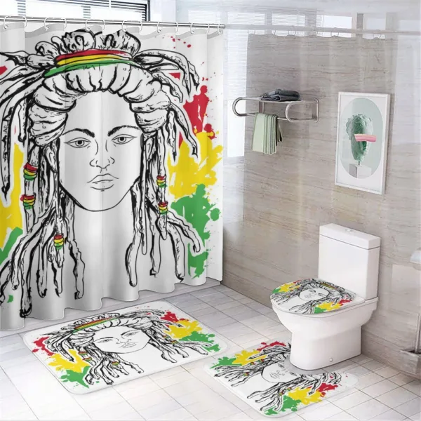 Grunge Flag Colors Reggae on a shower curtain