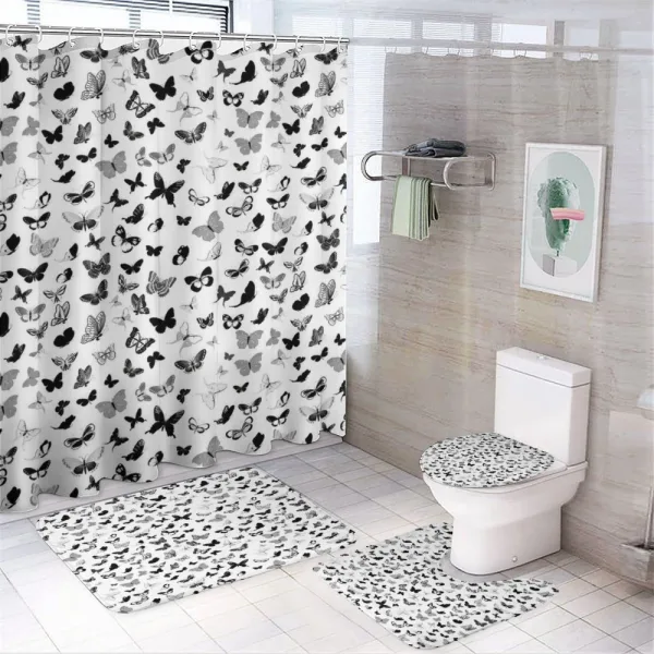 Monochrome Animals on a shower curtain