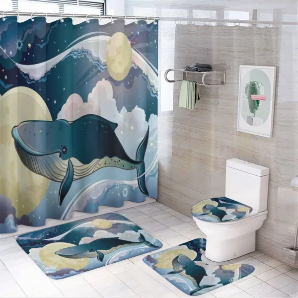 Night Clouds in Planet on a shower curtain