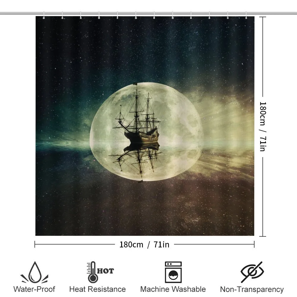 Old Ship Sea Moonlight — Detail 2