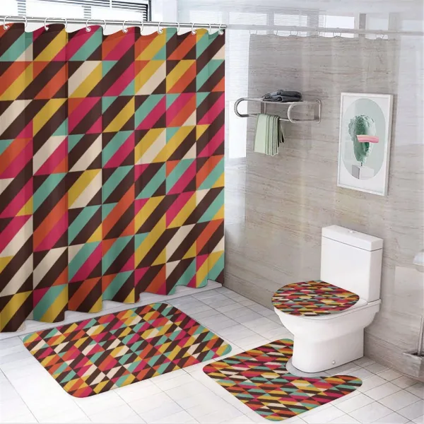 Parallel Bars Triangle on a shower curtain
