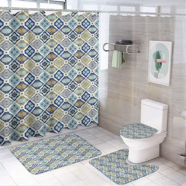 Pattern with Swirls on a shower curtain